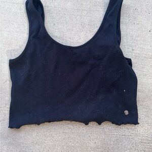 ROXY Black Tank w/ scalloped edge